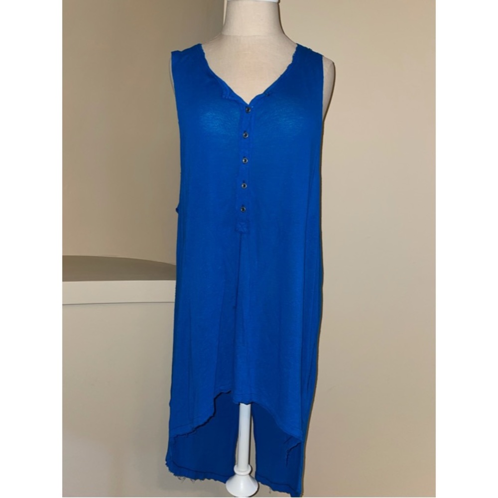 Free People Oversized High Low Tank (Blue)